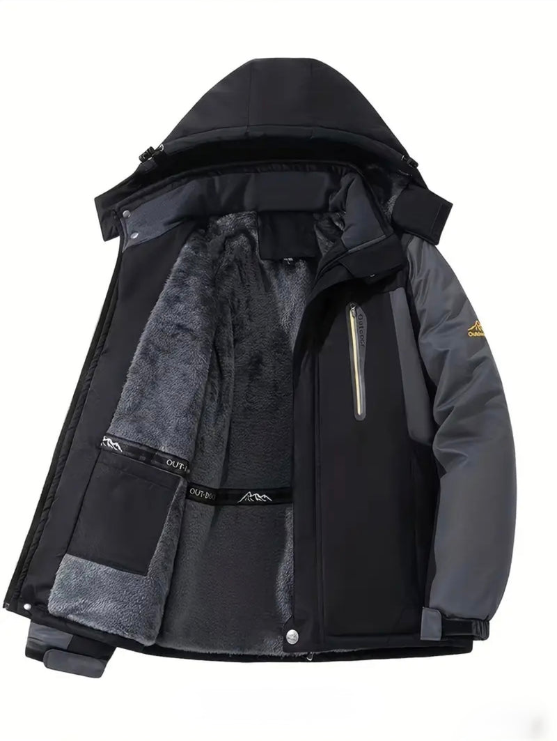 Giacca Invernale Termica con Rivestimento in Pelliccia – Impermeabile & Antivento (Nero)